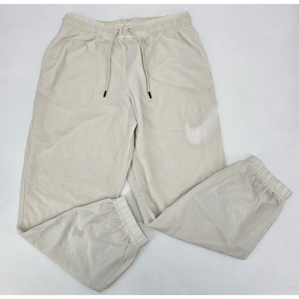Nike Sportswear Jogger Pants Women’s Medium Cream Swoosh Logo Athleisure